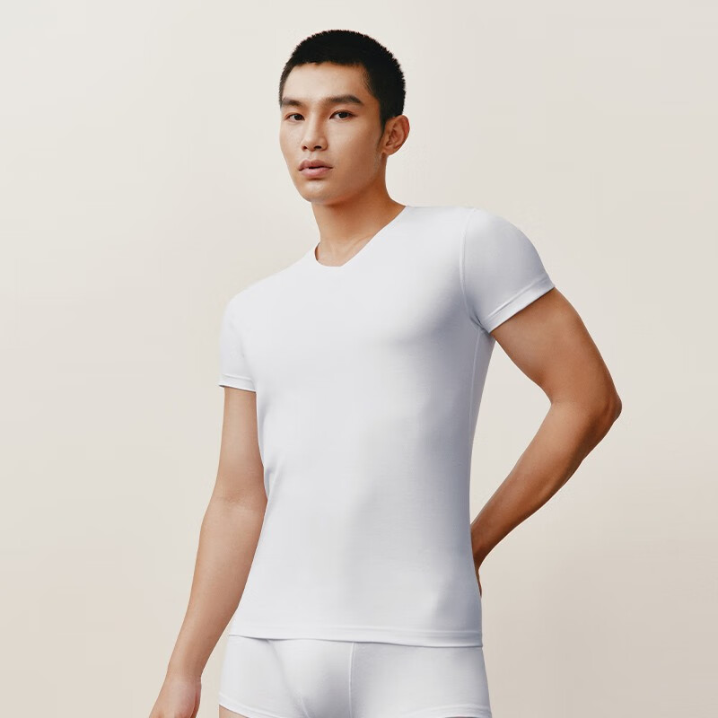 Three Guns Silky Skin Friendly 120 Count Long Staple Cotton Drape V Neck Men's Short Sleeve Men's Business Basement Shirt Mist Gray 3XL