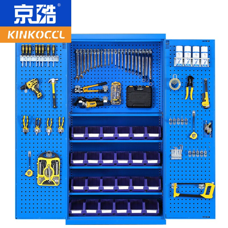 Jingku KINKOCCL heavy-duty tool cabinet finishing cabinet workshop tool storage box iron cabinet with hanging plate with drawer steel information cabinet with mesh
