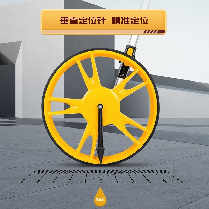 Deli electronic distance measuring wheel digital display hand push wheel ruler roller distance measuring instrument engineering high-precision mechanical ground measuring 300mm double folding mechanical wheel distance meter