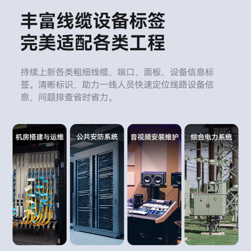 Jingchen Thermal Transfer Label Sticker M2 Optical Cable Telecom Mobile Communication Engineering Data Machine Room Network Cable RFID Label Sticker PP Synthetic Paper Suitable for M3B32 25*38+40-Blue