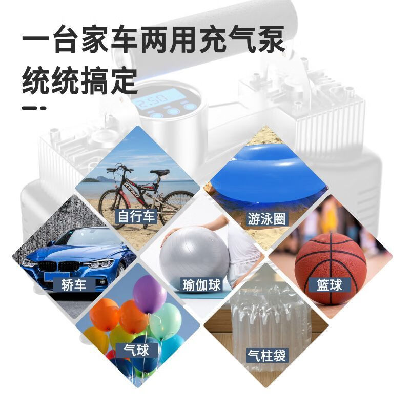 SMVP German Car Air Pump Double Cylinder High Power Car Air Pump Tire 12V Electric High Pressure Pump Portable Upgraded Version with Lights Preset Tire Pressure Full Auto-Stop - Expert Choice