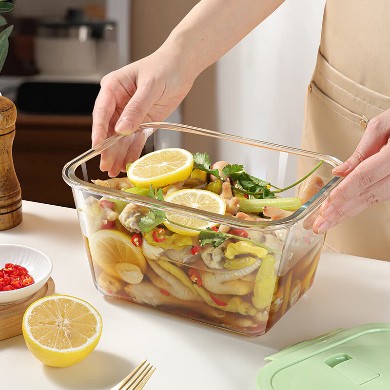 Baiji high borosilicate glass crisper refrigerator lunch box pickled pickles chicken feet pickles sealed jar large capacity 2.4L