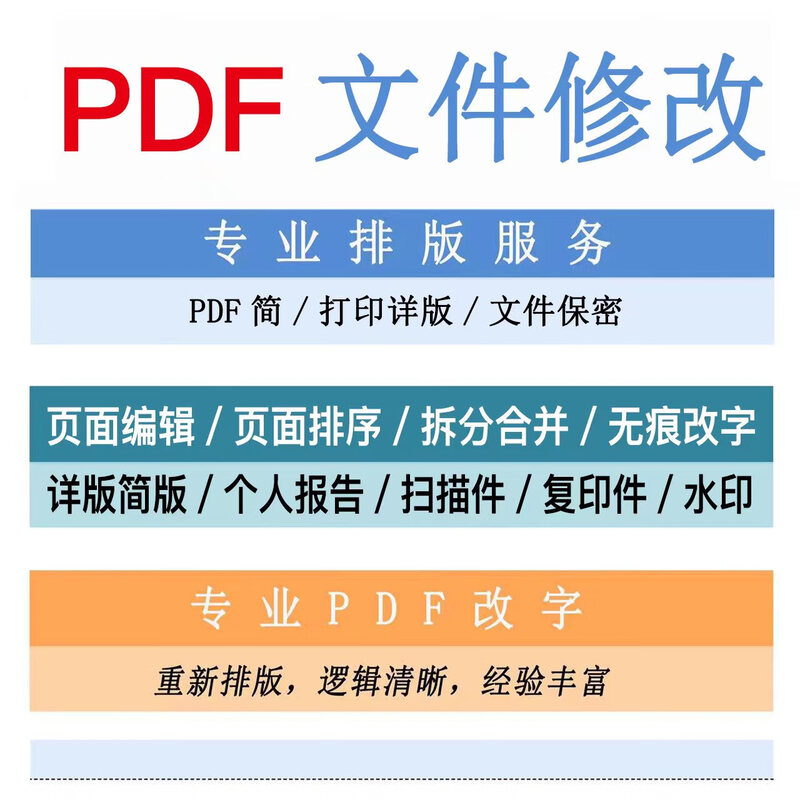 Personal credit report modification, credit report optimization, PDF simplified version, paper-based traceless modification processing optimization