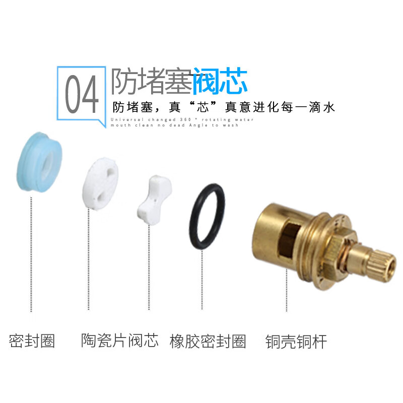 TIJOY copper body copper core kitchen hot and cold faucet sitting sink double handle double control toilet laundry pool bathroom