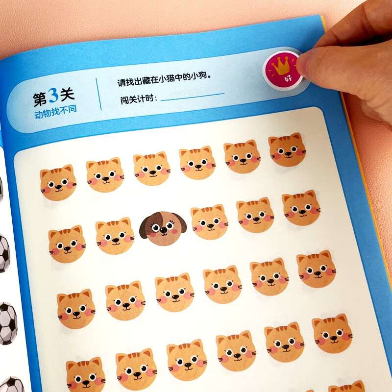 Find the difference game intermediate level. Concentration training book specially designed for children. Say goodbye to distractions and sloppiness. Improve children's observation, concentration and memory. Fun educational game book. Green printing with answers.