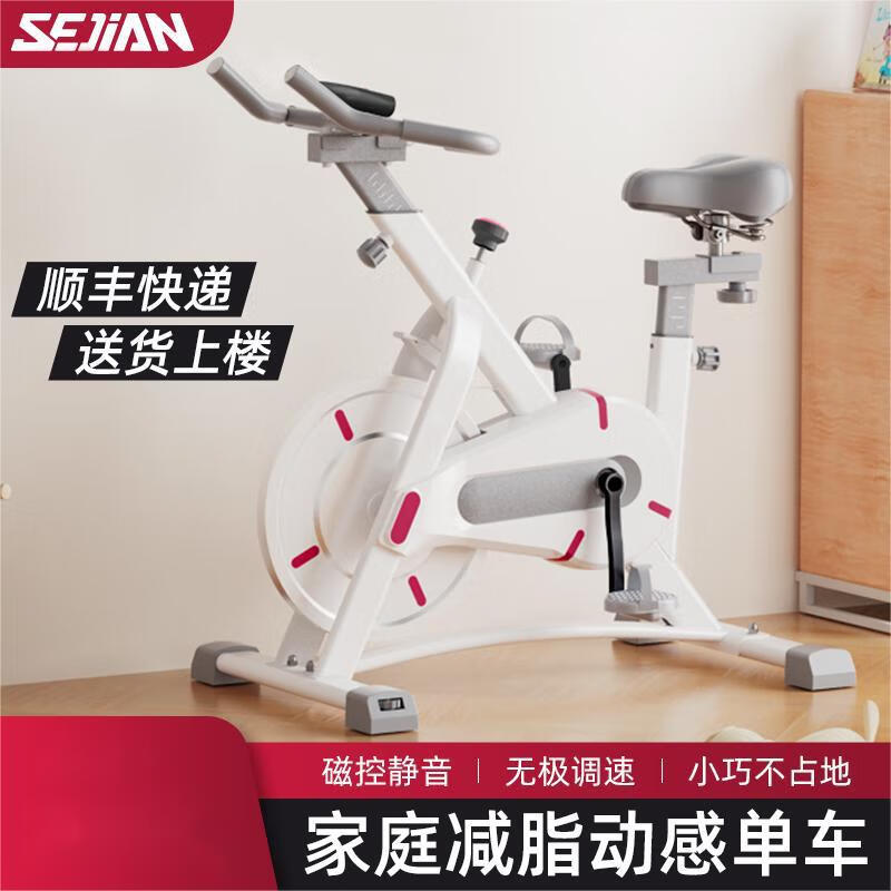 Shuerjian Magnetic Control Intelligent Spinning Bike Home Indoor Exercise Bike Equipment Sports Bike 609 White APP Supreme Model