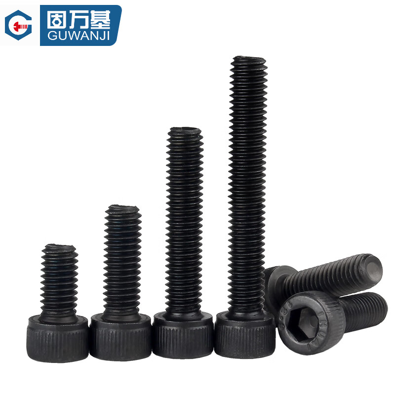 Guwanji grade 12.9 high-strength inner hexagonal screw rod extension bolt cylindrical head cup head screw M2M3M4M5 M10x55 half tooth-5 pieces