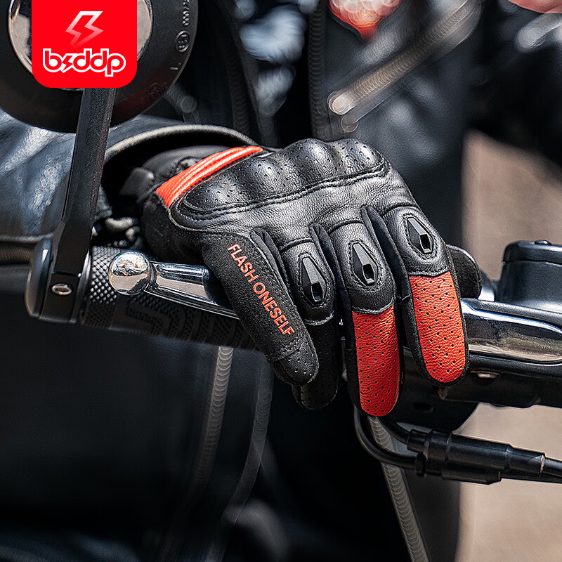 BSDDP autumn and winter motorcycle riding gloves men's genuine leather anti-fall and windproof retro motorcycle full-finger rider equipment touch screen