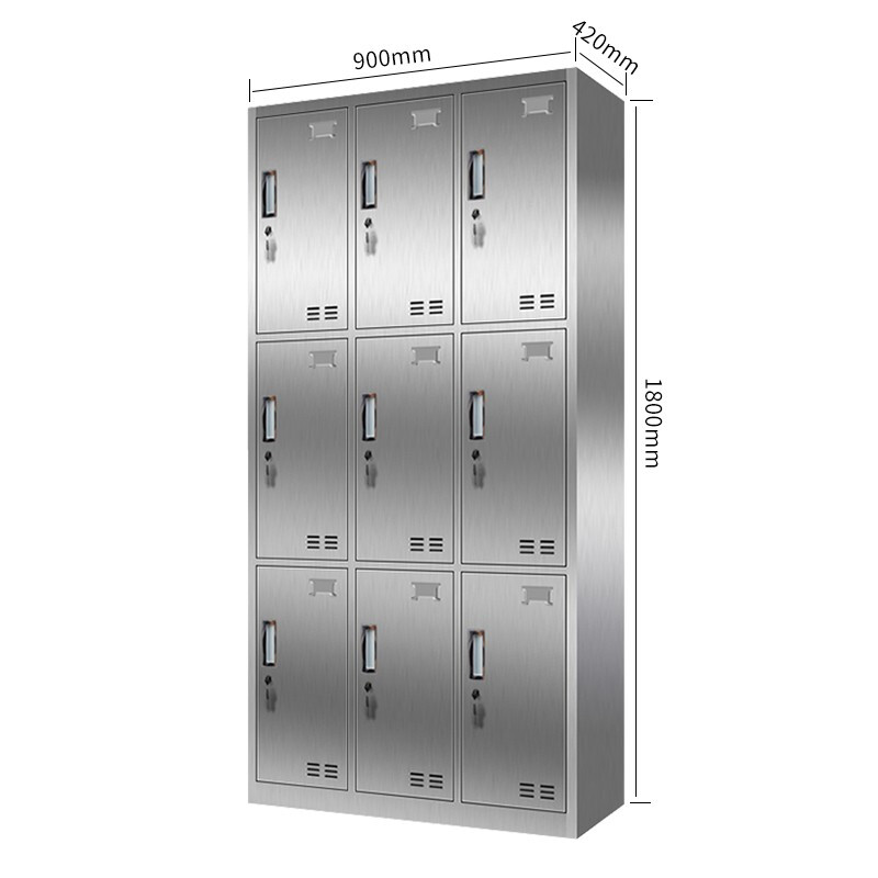 Jingku KINKOCCL201 stainless steel nine-door storage cabinet 9-door industrial equipment cabinet workshop tool classification storage cabinet