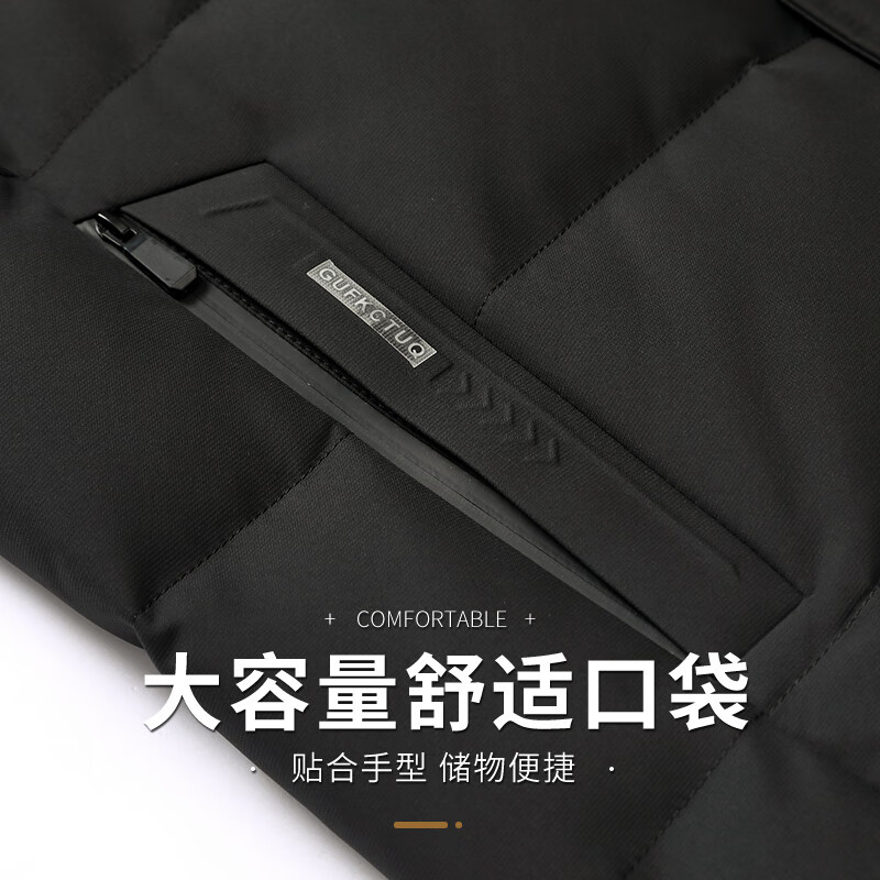 Flying in the Snow Goose Down Jacket Men's Removable Hat Casual Business Autumn and Winter Thickened Short Jacket Men's 180