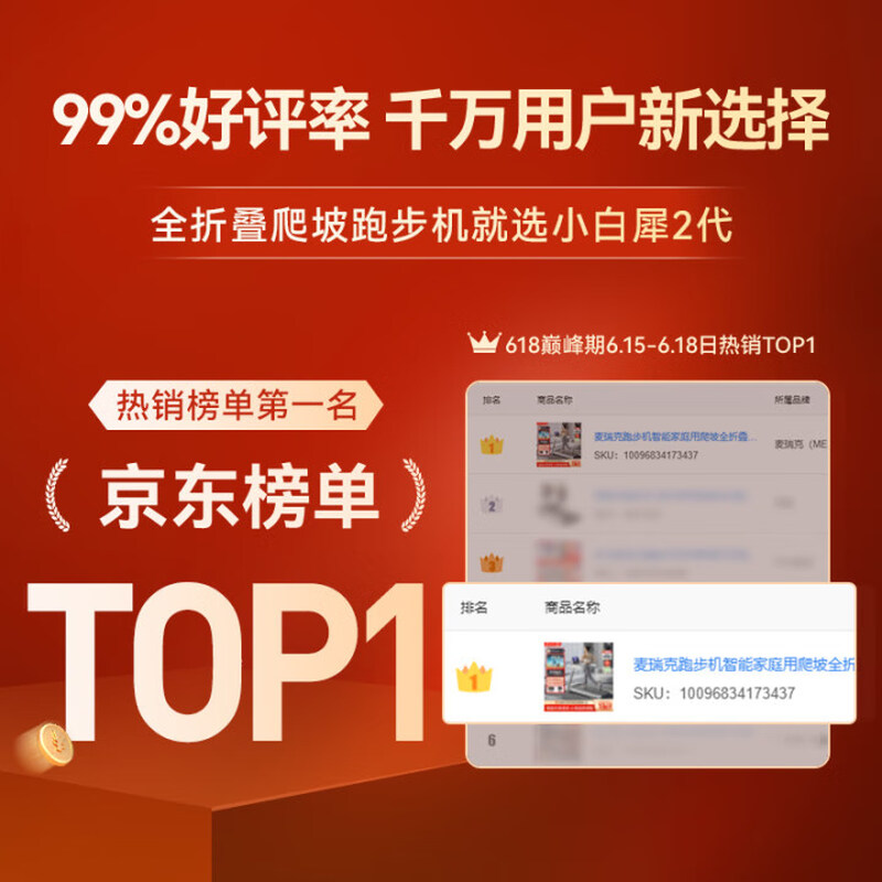 MERACH Xiaobai Rhino Ultra Treadmill Family Climbing Fully Folding Silent Knee Pads Walking Gym Equipment Xiaobai Rhino/Intelligent Speed Control Slope Adjustment