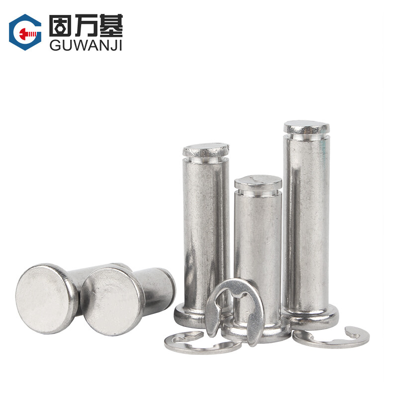 Guwanji 304 stainless steel pin flat head slotted pin circlip pin positioning cylindrical pin latch supporting retaining ring M18x65 1 set