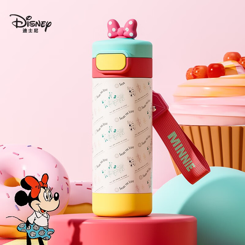 Disney Children's Thermos Cup Women's Stainless Steel Primary School Water Cup Straight Drinking Cup Large Capacity Portable Cup HM3496N