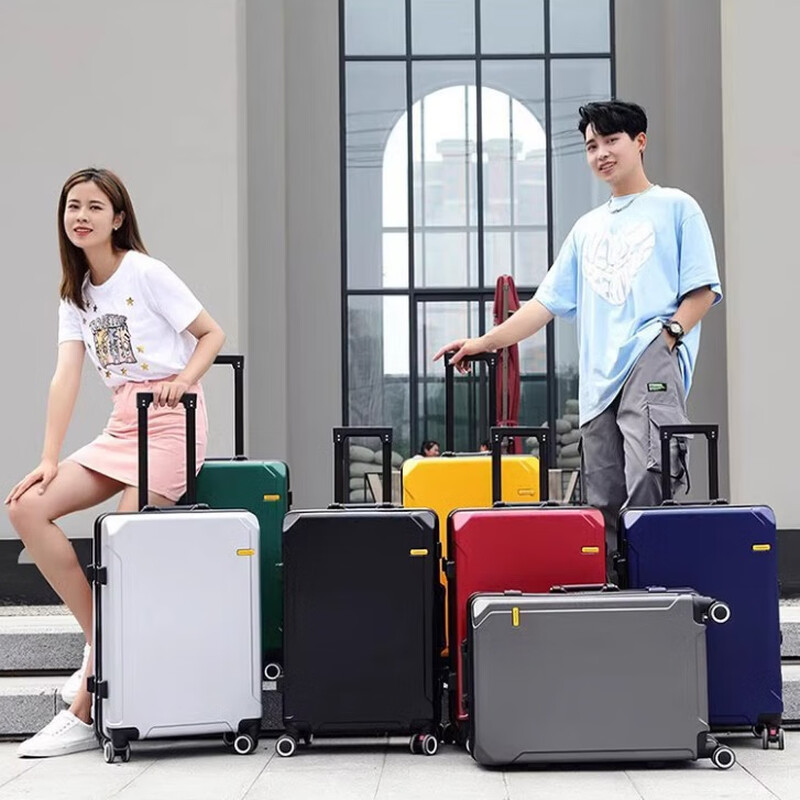 Luke suitcase boarding case thickened aluminum frame high-looking women's suitcase large capacity men's trolley case password suitcase titanium gray thickened aluminum frame can sit + charging port 20 inches standard free checked boarding case