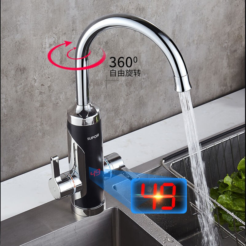 SUPOR electric hot water faucet kitchen instant hot water inlet electric heating rapid heating constant temperature household rapid heating small electric water heater over-water heating kitchen treasure hot water treasure 273447 adjustable model stainless steel + leakage guarantee
