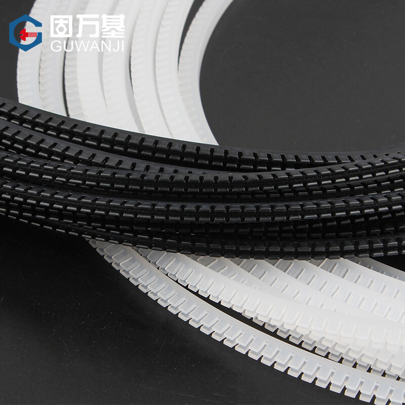 Guwanji Utilized Cable Guard with Free Insulation Protective Cover, Toothed Protective Belt, Toothed Cable Cover Accessories, White KG-010 (10 Meters/Roll)