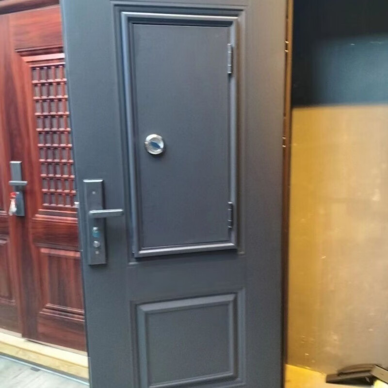 Qinkai door middle door anti-theft door outdoor ventilation door entry door breathable anti-theft door outer left red installation not included 1970*860 free expansion screws when placing an order