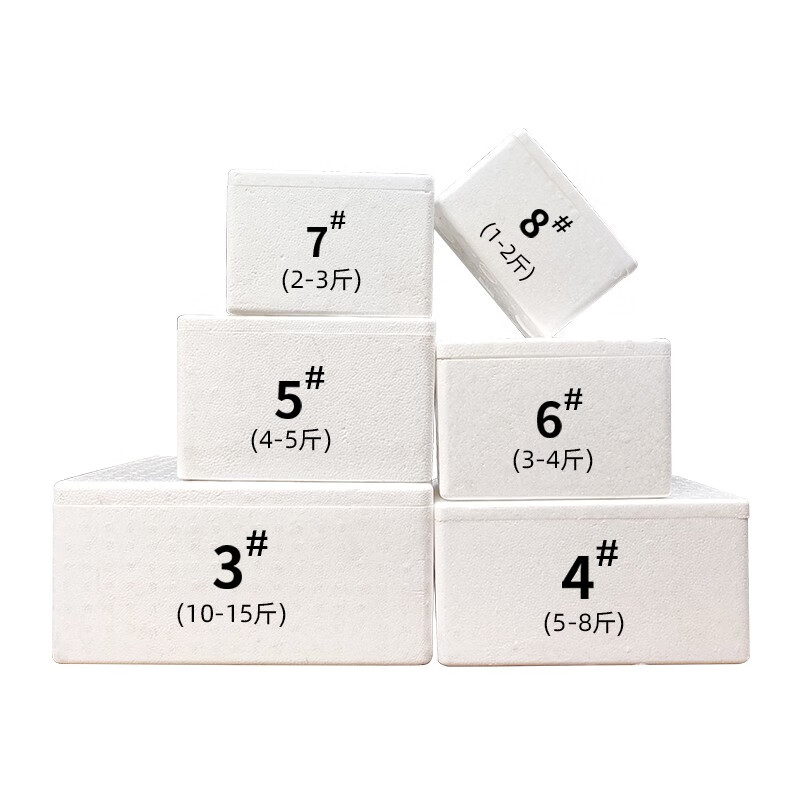 Thickened and large-sized high-density postal foam box express special insulated box commercial stall vegetable fresh fruit refrigerated frozen fresh-keeping box carton reference 5-8 catties package No. 4 6 pieces thickened version