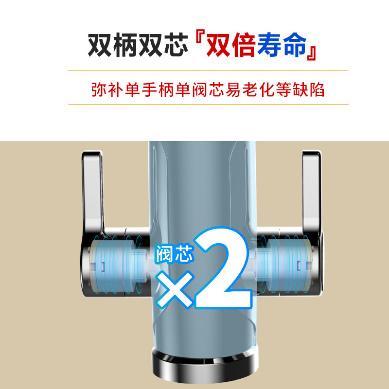 SUPOR electric hot water faucet kitchen instant hot water inlet electric heating rapid heating constant temperature household rapid heating small electric water heater over-water heating kitchen treasure hot water treasure 273447 adjustable model stainless steel + leakage guarantee