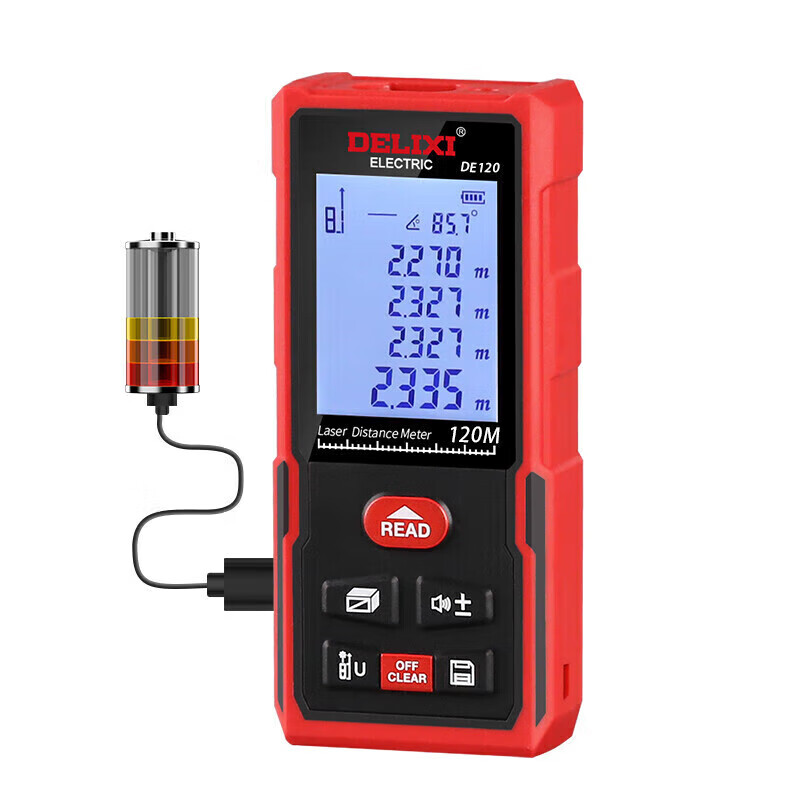 Delixi electrical distance meter rechargeable voice version laser electronic distance meter measuring instrument household electronic ruler room measuring instrument 120 meters