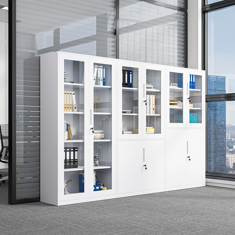 Dajiang pure white filing cabinet office cabinet steel iron cabinet information cabinet filing cabinet storage cabinet financial voucher cabinet with lock two-bucket filing cabinet