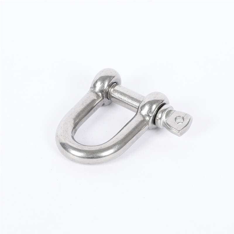 Duzun 304 316 stainless steel shackle marine Japanese D-shaped U-shaped horseshoe bow arc-shaped inner hexagon round head safety shackle widened M8 (304)