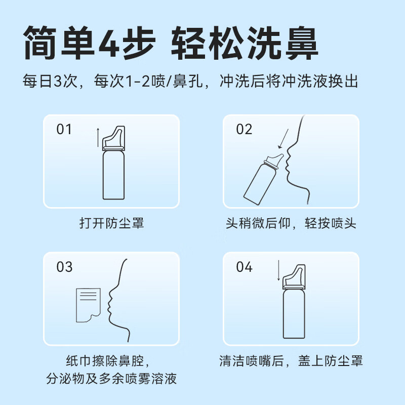 Jingdong sea salt water spray nasal wash nasal spray rhinitis spray physiological sea water nasal care spray 100ml