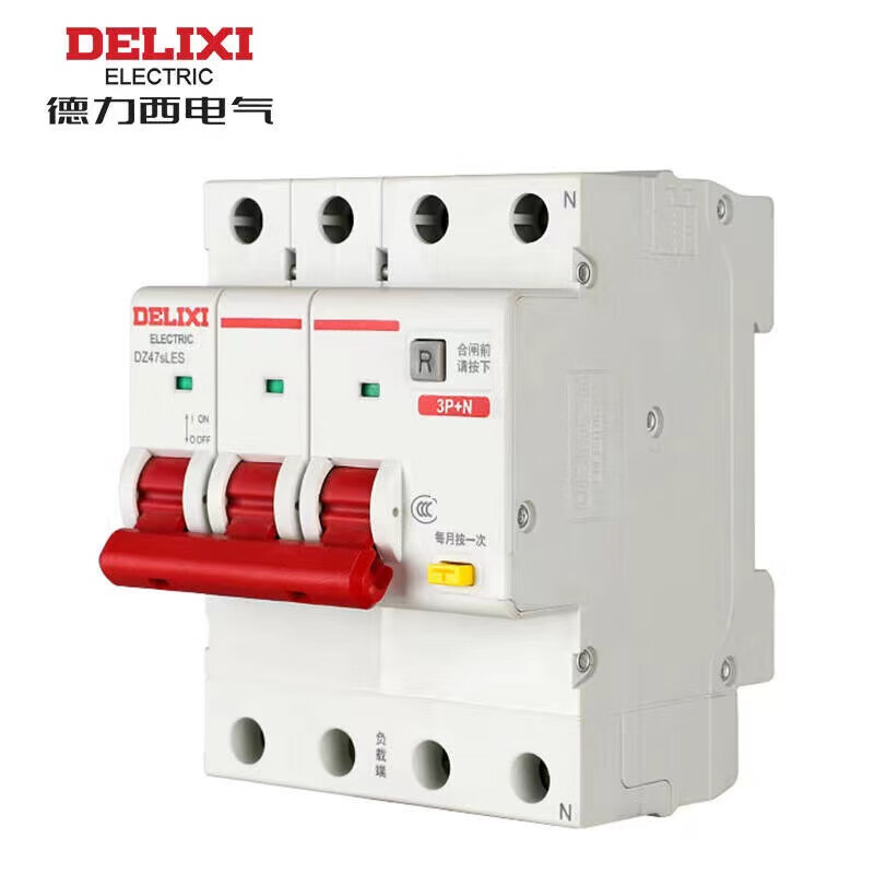 Delixi Electric household leakage protector DZ47SLES 3P+N Type C 40A water heater air conditioner kitchen main open branch air open with leakage protection small circuit breaker air switch