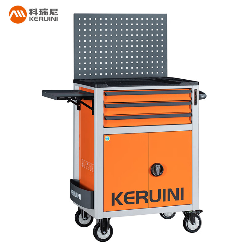 Corini Tool Cart Auto Repair Cart Cold-rolled Steel Combination Lock Drawer Tool Box Storage Cabinet Orange Gray Color ZKX-713H Can Be Customized