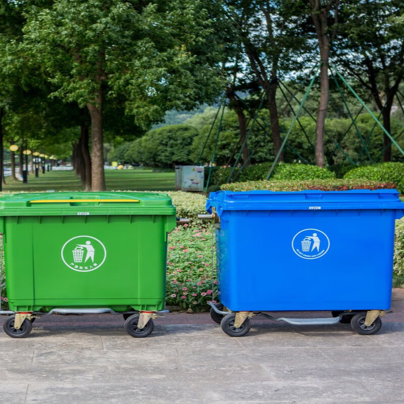 660 liters trash can outdoor sanitation garbage cart trolley extra large garbage transfer box 1200L1100L400 thickened 660 liters trash can green thickened 660 liters trash can green