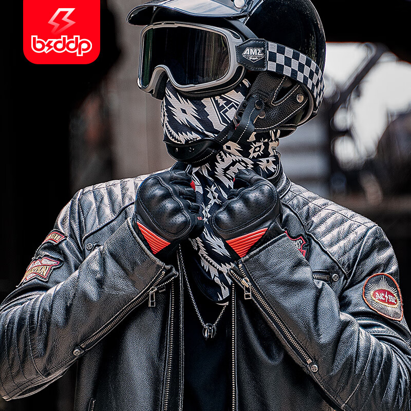 BSDDP autumn and winter motorcycle riding gloves men's genuine leather anti-fall and windproof retro motorcycle full-finger rider equipment touch screen