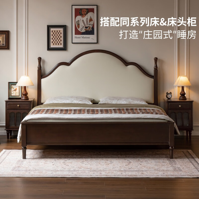 Genji Muyu solid wood dressing table and cupboard integrated American retro dressing table bedroom simple telescopic dressing table Telescopic dressing table 1742-2335)*400*785mm