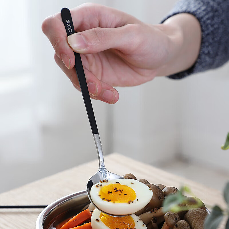 MAXCOOK 304 stainless steel chopsticks and spoons cutlery set creative portable chopsticks and spoons three-piece set black MCGC850