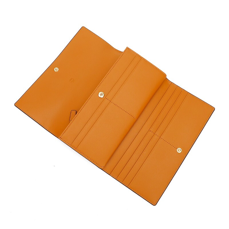 Quasi-new product MCM artificial leather long wallet wallet unisex cognac color gift