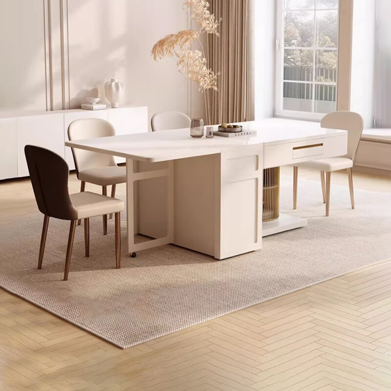 Yueting slate folding retractable dining table mahjong table machine tea table all-in-one dual-use household small apartment 2025 new folding mahjong table (storage model)