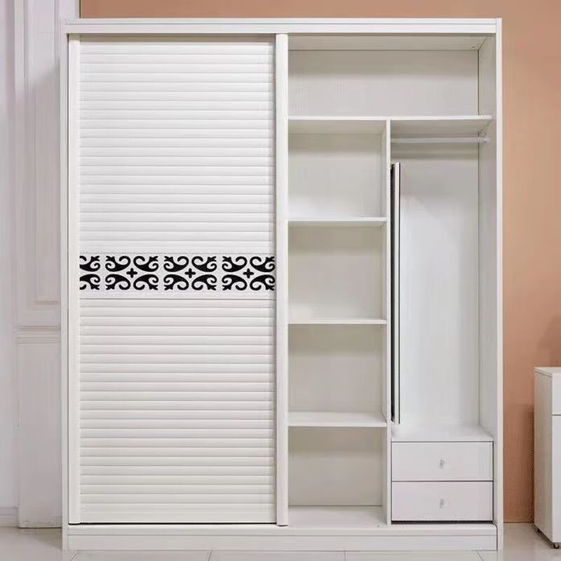 Yeyushi customized sliding door sliding door wood plastic board shutter door wardrobe door bedroom wall cabinet door professional customization easy to install angel white