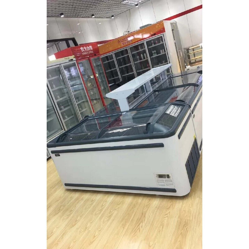 AUCMA Commercial Super Large Capacity Combination Display Cabinet Supermarket Freezer Island Cabinet Quick Frozen-24 Seafood Cold Drink Prepared Dumplings Horizontal Single Temperature Freezer Refrigerator Automatic Defrost Automatic Frost Combination Three 950L*2+560L*2 + Shelves