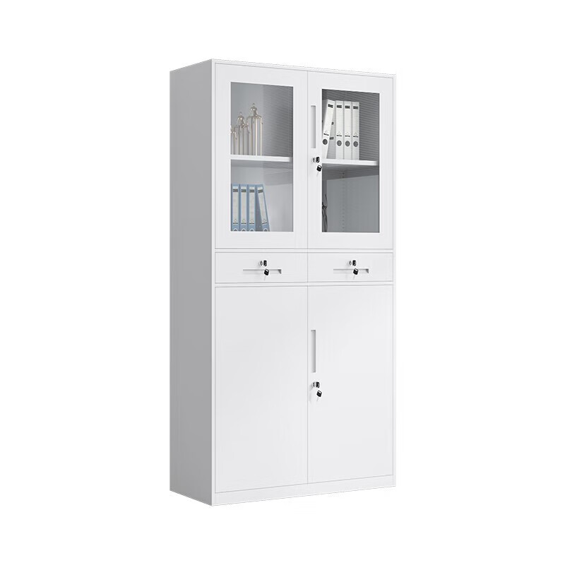 Dajiang pure white filing cabinet office cabinet steel iron cabinet information cabinet filing cabinet storage cabinet financial voucher cabinet with lock two-bucket filing cabinet