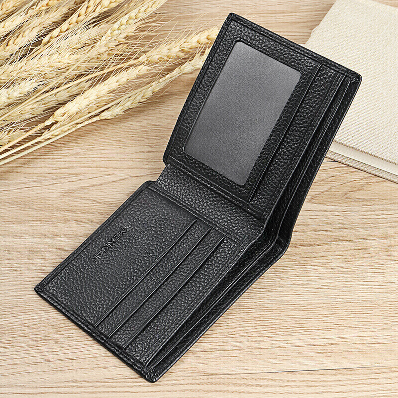 Scarecrow Men's Wallet Short Business First Layer Cowhide Horizontal Two-fold Ticket Holder Multi-Card Slot Wallet New Year's Gift