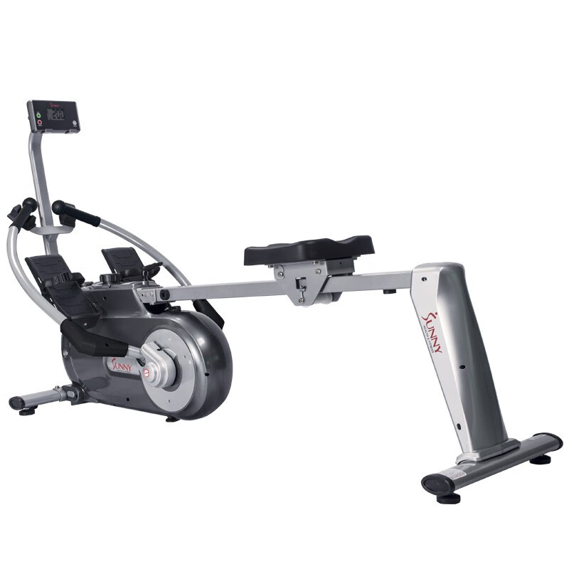 SUNNY American sculls rowing machine home magnetically controlled foldable rowing machine indoor sports fitness equipment rowing machine classic gray 8-level resistance | shoulder and neck exercise | self-installation