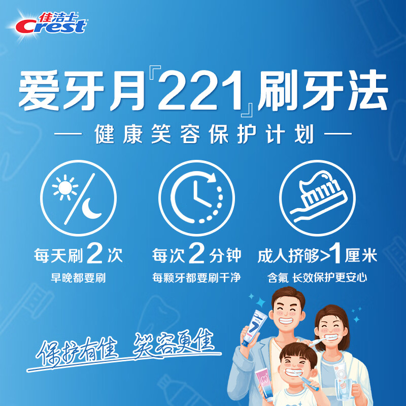 Crest All-Excellent 7-Effect Anti-Plaque Toothpaste Anti-moth and Stain Removal Fresh 180g Jingdong Self-operated Mixed New and Old Packaging