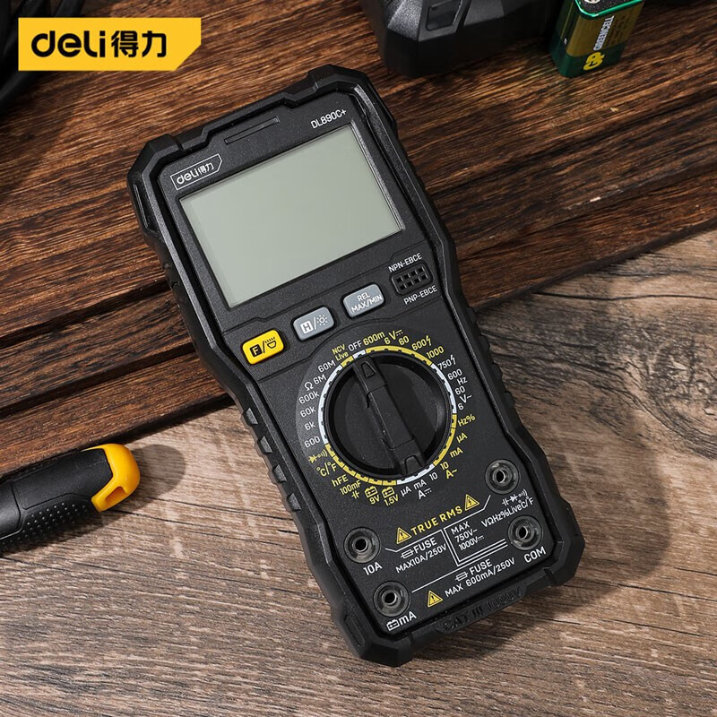 Deli digital multimeter burn-proof manual range multi-function small DC voltage and ammeter electrician maintenance digital display digital multimeter 5999 digits DL890C+
