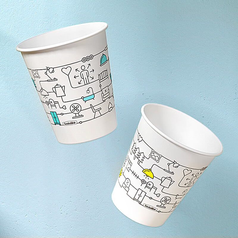 Sodolike Shangdao paper cup disposable cup Shangdao thickened food grade office business home water cup 230ml 50 pieces