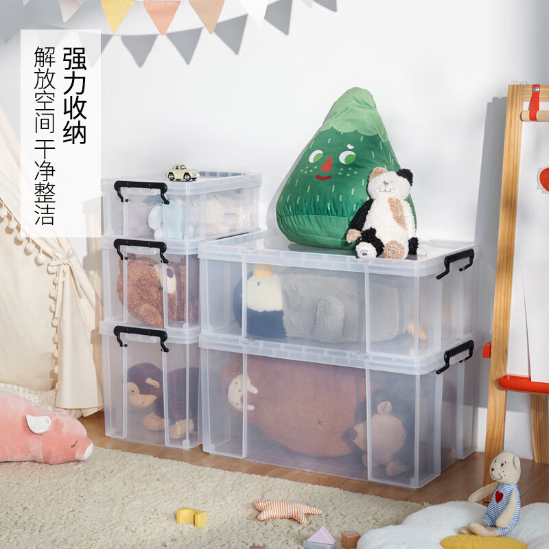 TENMA Tianma storage box transparent large thickened right-angle plastic box storage box car clothing storage box LUX 530L 39*53*32cm 1 pack