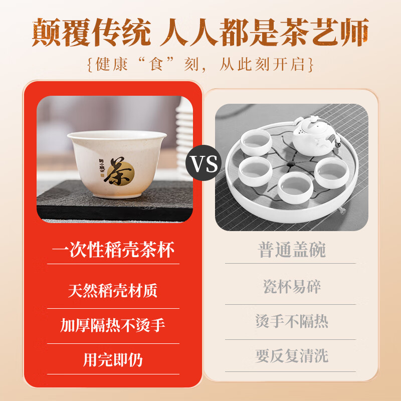 Ci small bowl, disposable kung fu tea cup, rice husk, small hospitality cup, high-end tea set, food grade thickened anti-scalding LOGO customization, custom shot, please contact customer service for details