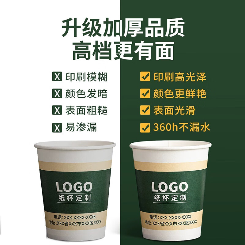 Yihao paper cups are custom-printed with logo, disposable cups are custom-made, food-grade coffee cups are custom-made, thickened water cups are custom-made with printing