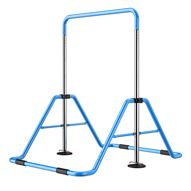 Guyi indoor folding children's horizontal bar floor-standing kindergarten primary and secondary school students home stretch pull-up fitness equipment blue (0.85-1.3m high)