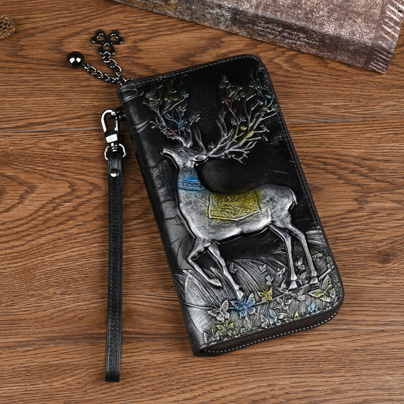 Orpheus Original Retro Handmade Long Women's Wallet Genuine Leather Clutch 2025 New Cowhide Soft Leather Wallet Women's Wallet Brown