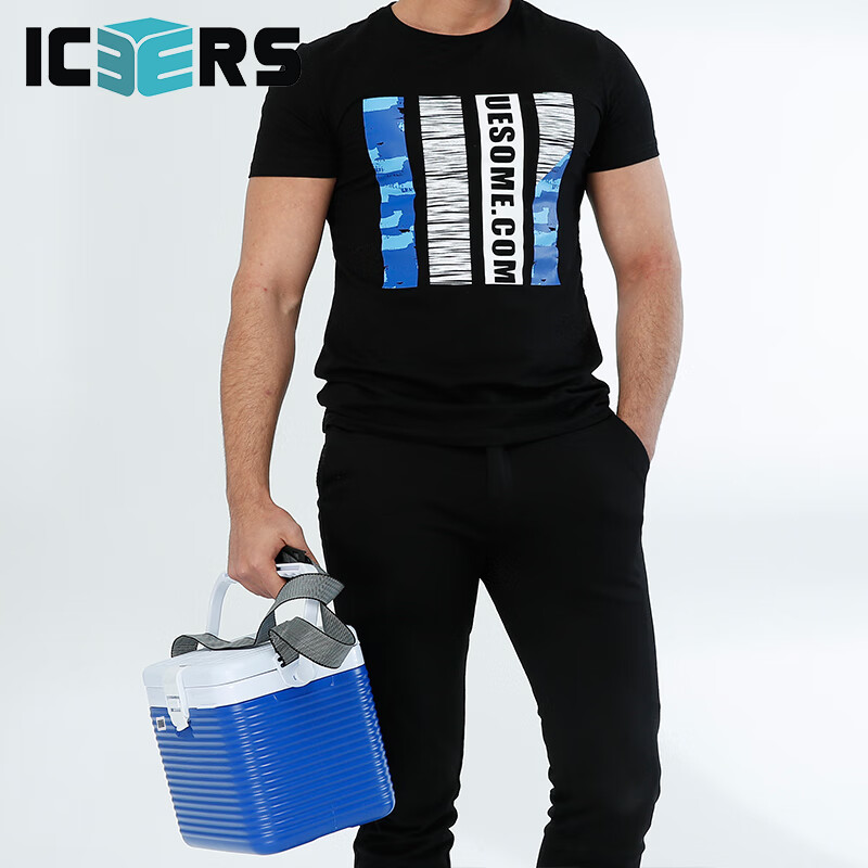 ICERS Eisens 8L Insulated Box Pharmaceutical Refrigerator Portable Biological Reagent Specimen Transfer Box Breast Milk Backpack Blue (PU6 Side Foam) Free 400ml Ice Bag*4 With Temperature Display