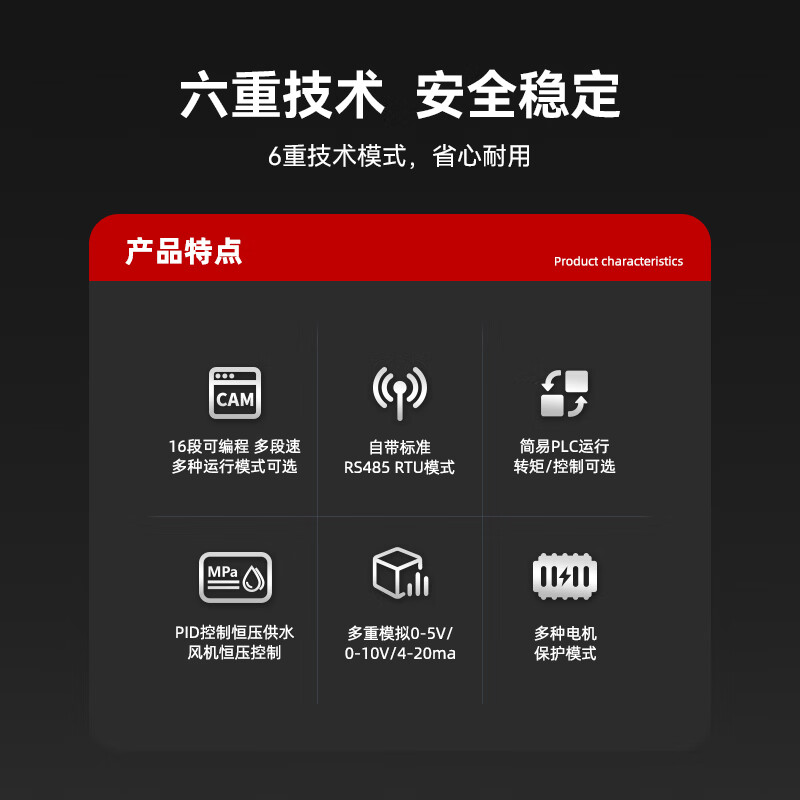 Shanghai People's three-phase inverter 380V heavy-duty motor fan water pump high-power frequency converter 15KW